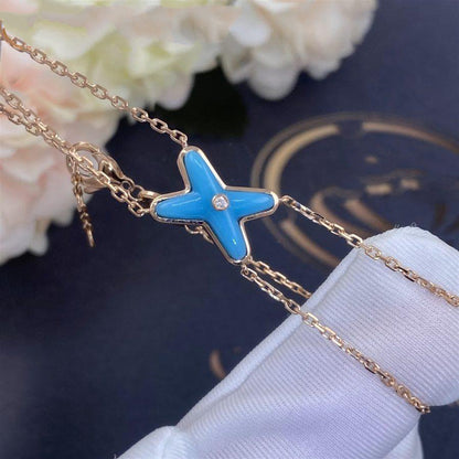 [ELAN LUXE]JEUX BRACELET TURQUOISE PINK GOLD 1 DIAMOND