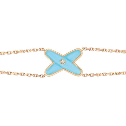 [ELAN LUXE]JEUX BRACELET TURQUOISE PINK GOLD 1 DIAMOND