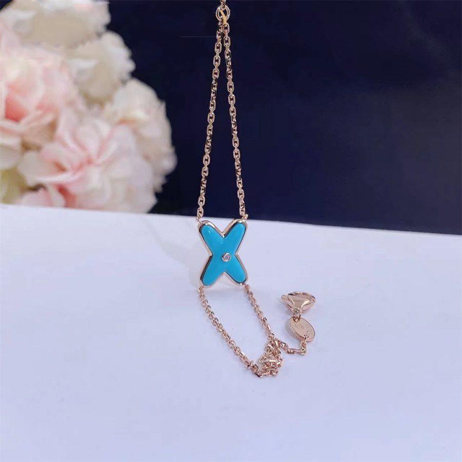 [ELAN LUXE]JEUX BRACELET TURQUOISE PINK GOLD 1 DIAMOND