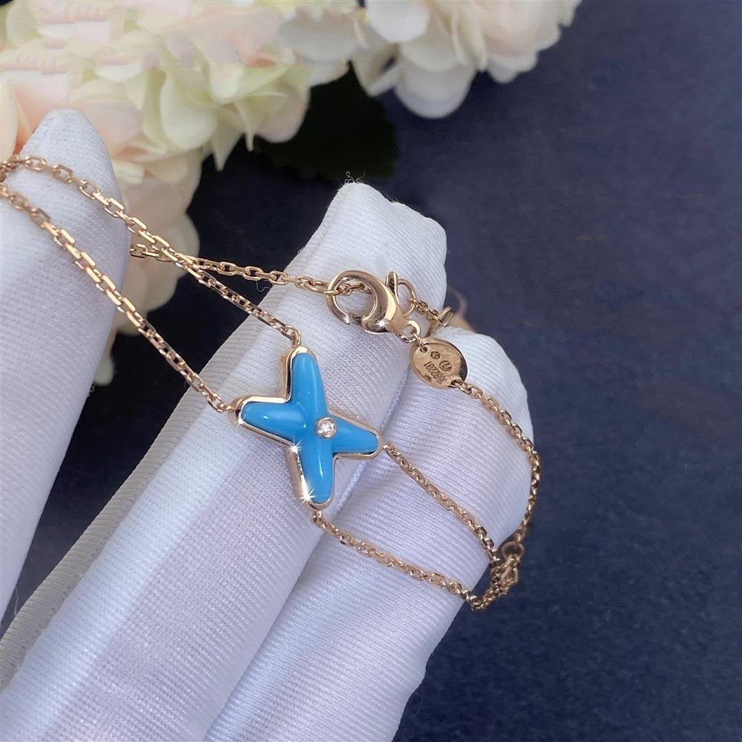 [ELAN LUXE]JEUX BRACELET TURQUOISE PINK GOLD 1 DIAMOND