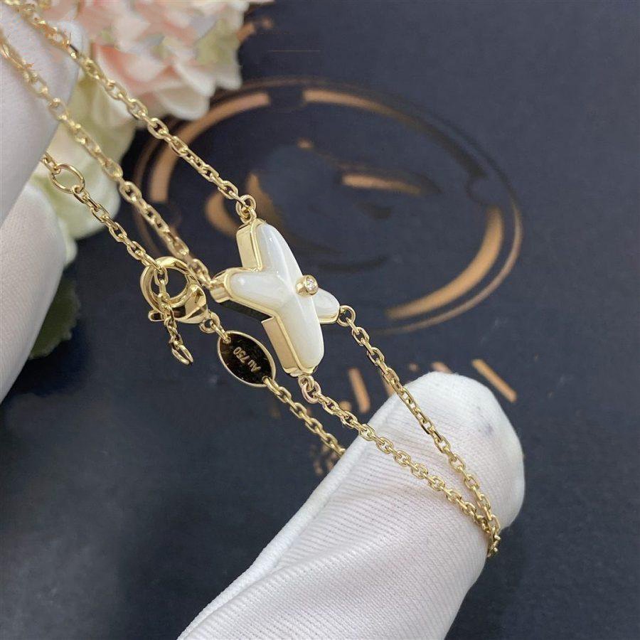[ELAN LUXE]JEUX BRACELET WHITE MOP GOLD 1 DIAMOND