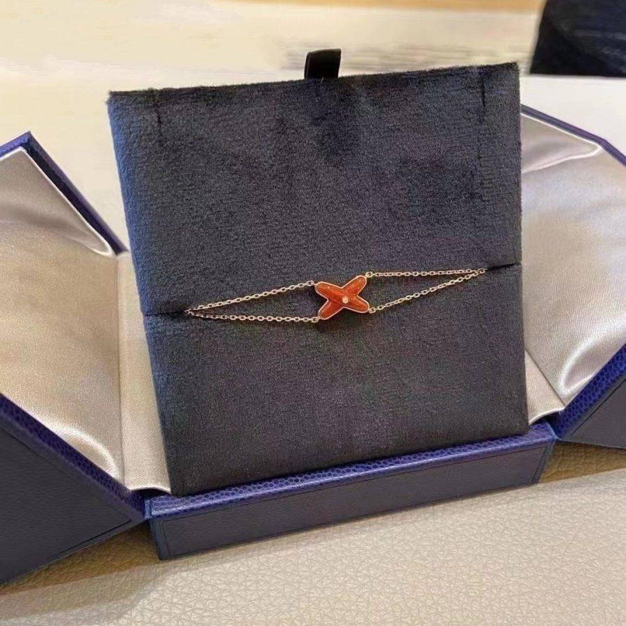 [ELAN LUXE]JEUX BRACELET CARNELIAN PINK GOLD 1 DIAMOND