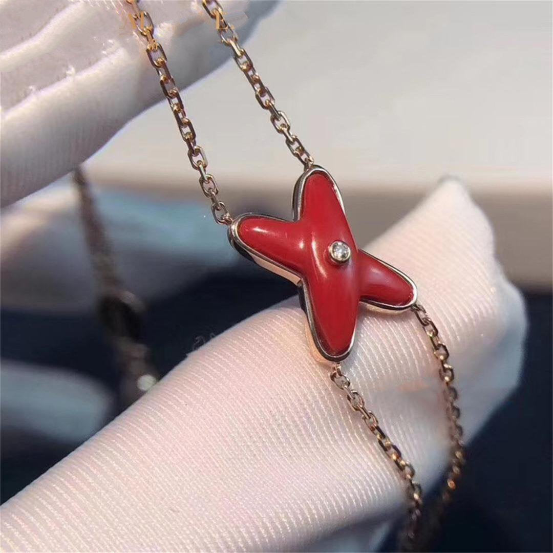 [ELAN LUXE]JEUX BRACELET CARNELIAN PINK GOLD 1 DIAMOND