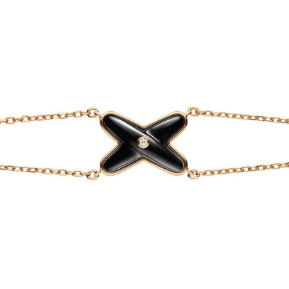 [ELAN LUXE]JEUX BRACELET ONYX PINK GOLD 1 DIAMOND