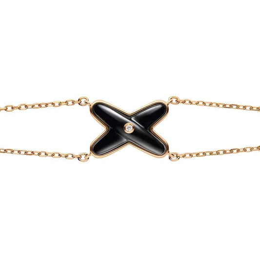 [ELAN LUXE]JEUX BRACELET ONYX PINK GOLD 1 DIAMOND