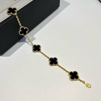 [ELAN LUXE]CLOVER  5 MOTIFS BLACK ONYX BRACELET