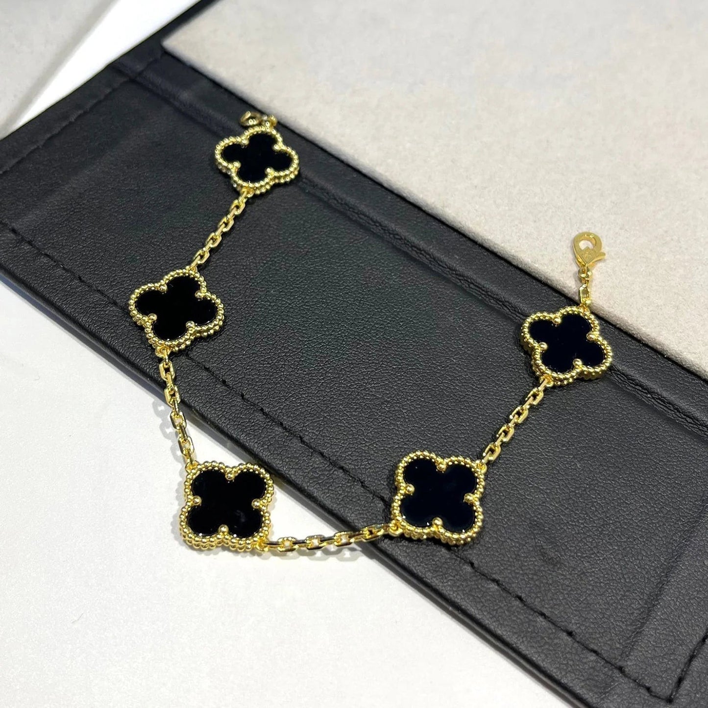 [ELAN LUXE]CLOVER  5 MOTIFS BLACK ONYX BRACELET