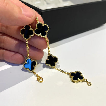 [ELAN LUXE]CLOVER  5 MOTIFS BLACK ONYX BRACELET