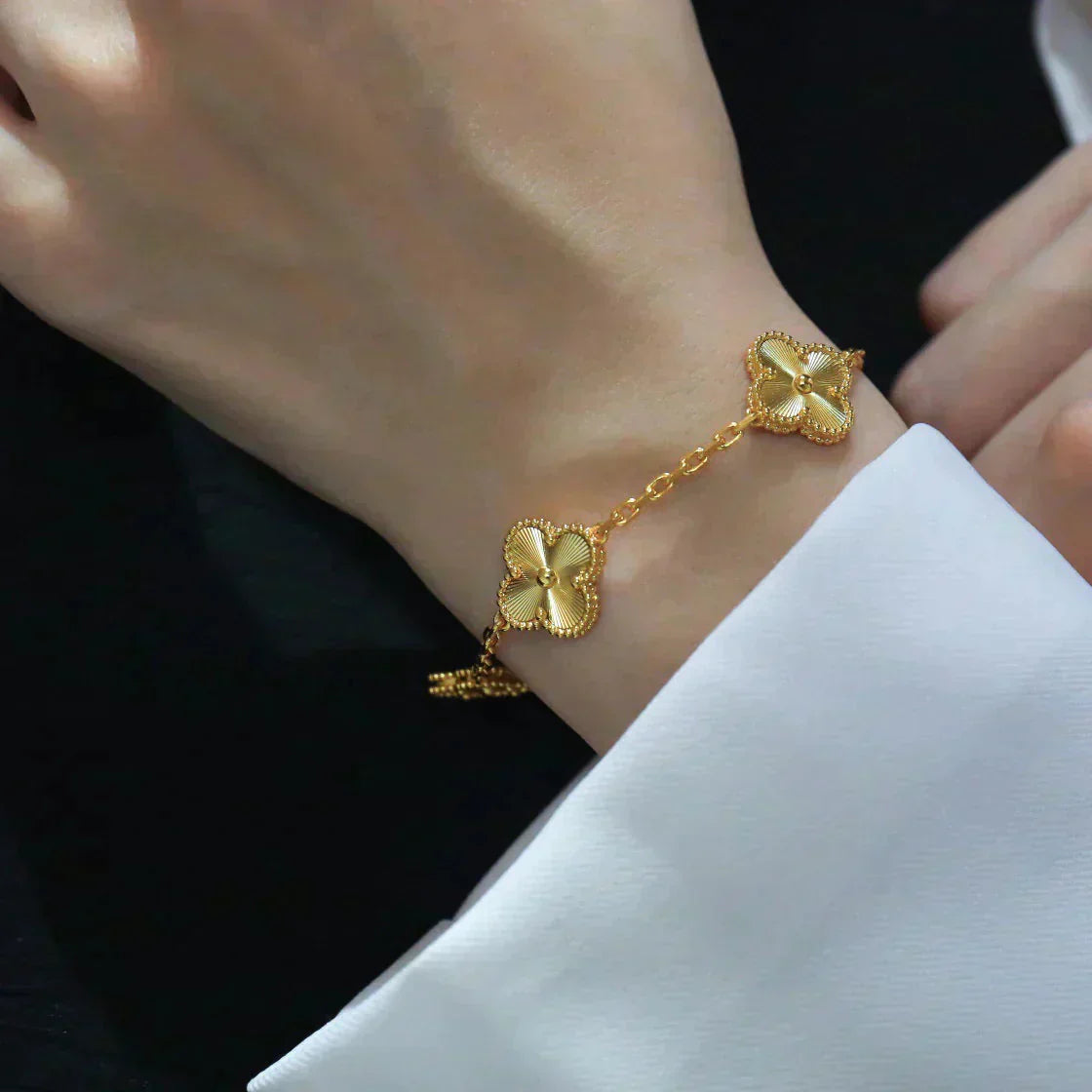 [ELAN LUXE]CLOVER 5 FLOWERS LASER BRACELET