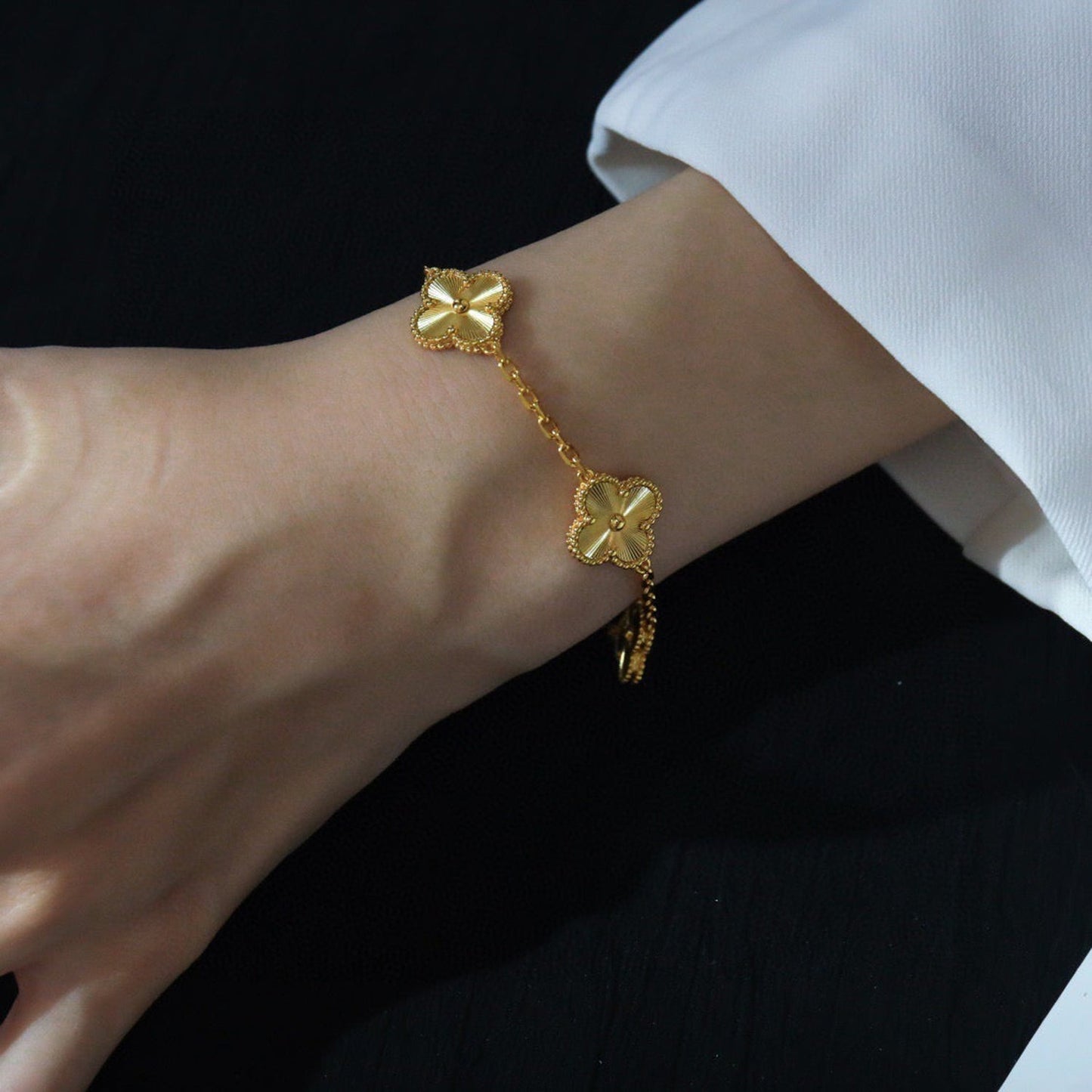 [ELAN LUXE]CLOVER 5 FLOWERS LASER BRACELET