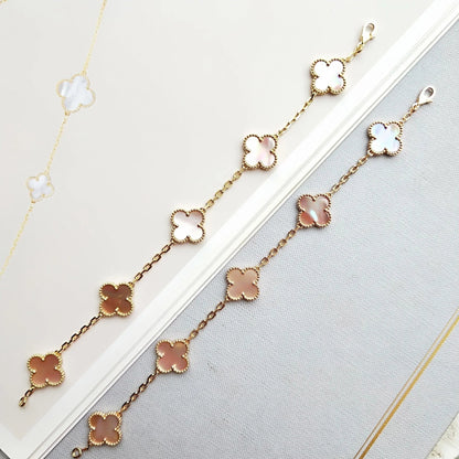 [ELAN LUXE]CLOVER 5 PINK MOP BRACELET