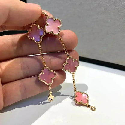 [ELAN LUXE]CLOVER 5 PINK MOP BRACELET