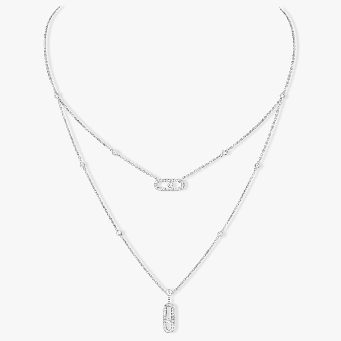 [ELAN LUXE]MOVE 2 ROW DIAMOND NECKLACE