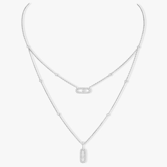 [ELAN LUXE]MOVE 2 ROW DIAMOND NECKLACE