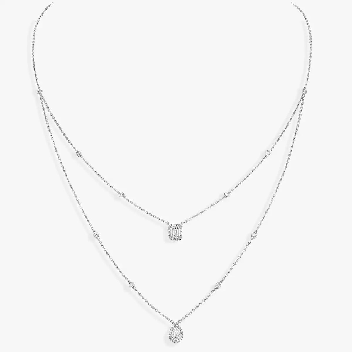 [ELAN LUXE]Diamond Necklace My Twin 2 Rows