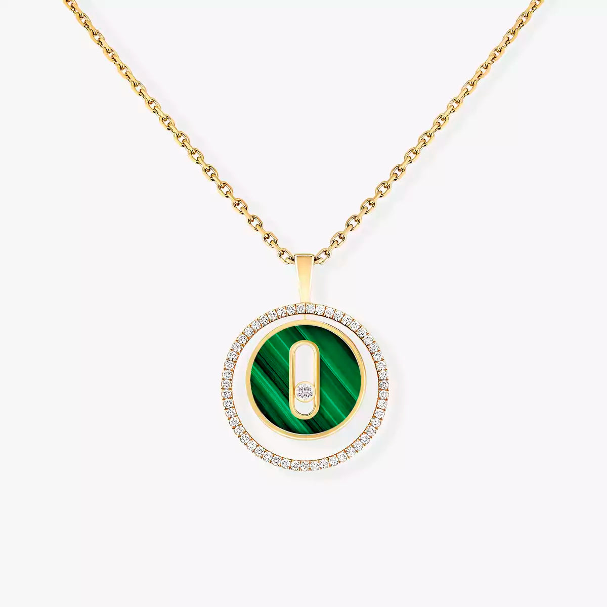 [ELAN LUXE]Lucky Move Diamond Necklace in Rose Gold and White Mother-of-Pearl