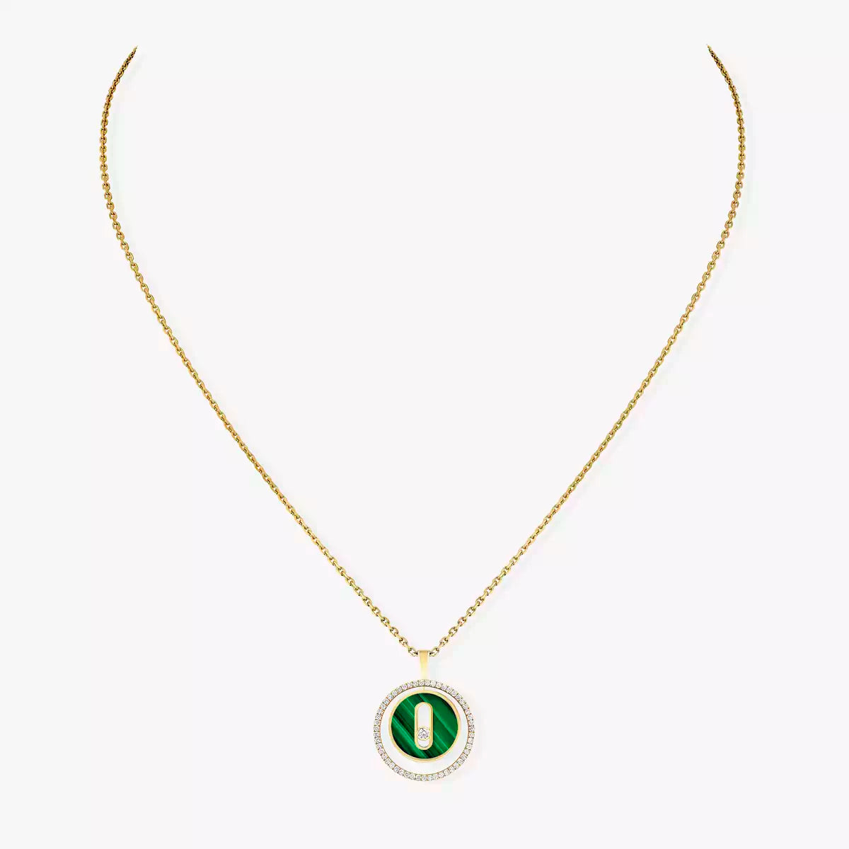 [ELAN LUXE]Lucky Move Diamond Necklace in Rose Gold and White Mother-of-Pearl