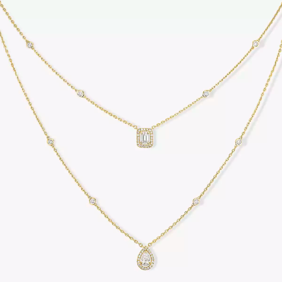 [ELAN LUXE]Diamond Necklace My Twin 2 Rows