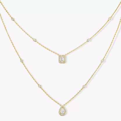 [ELAN LUXE]Diamond Necklace My Twin 2 Rows