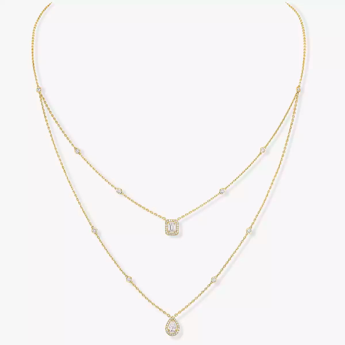 [ELAN LUXE]Diamond Necklace My Twin 2 Rows