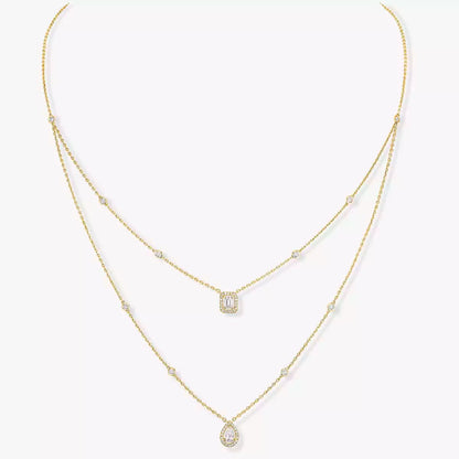[ELAN LUXE]Diamond Necklace My Twin 2 Rows