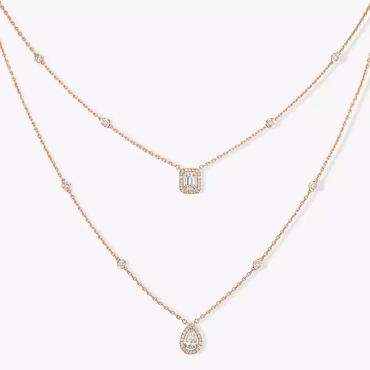 [ELAN LUXE]Diamond Necklace My Twin 2 Rows