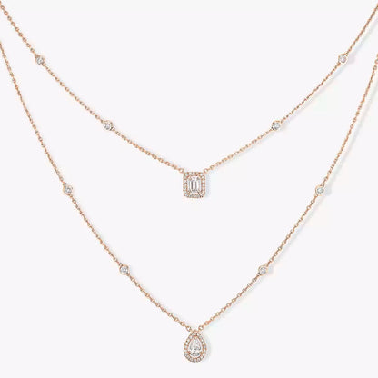 [ELAN LUXE]Diamond Necklace My Twin 2 Rows