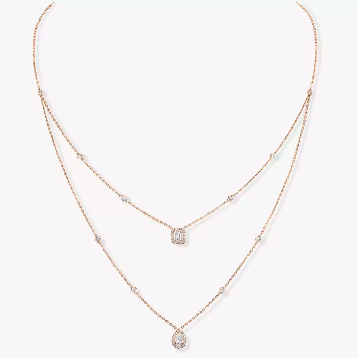 [ELAN LUXE]Diamond Necklace My Twin 2 Rows
