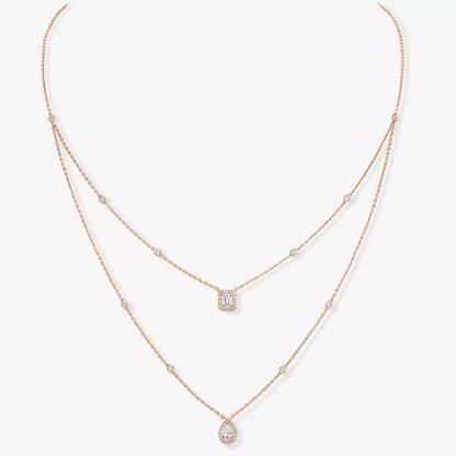 [ELAN LUXE]Diamond Necklace My Twin 2 Rows