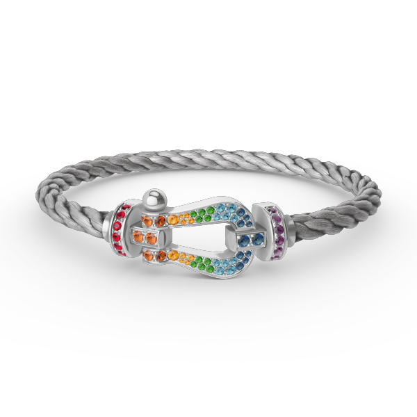 [ELAN LUXE]FORC LARGE HORSESHOE  COLORED DIAMOND BRACELET SILVER