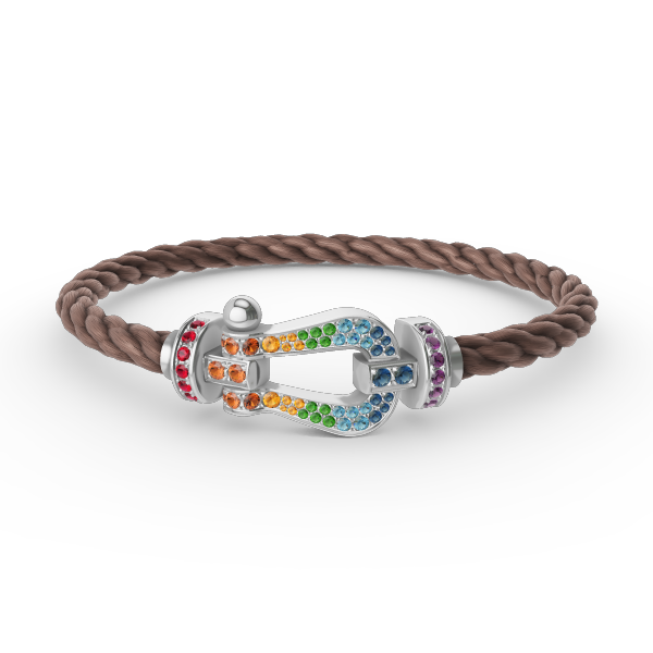 [ELAN LUXE]FORC LARGE HORSESHOE  COLORED DIAMOND BRACELET SILVER