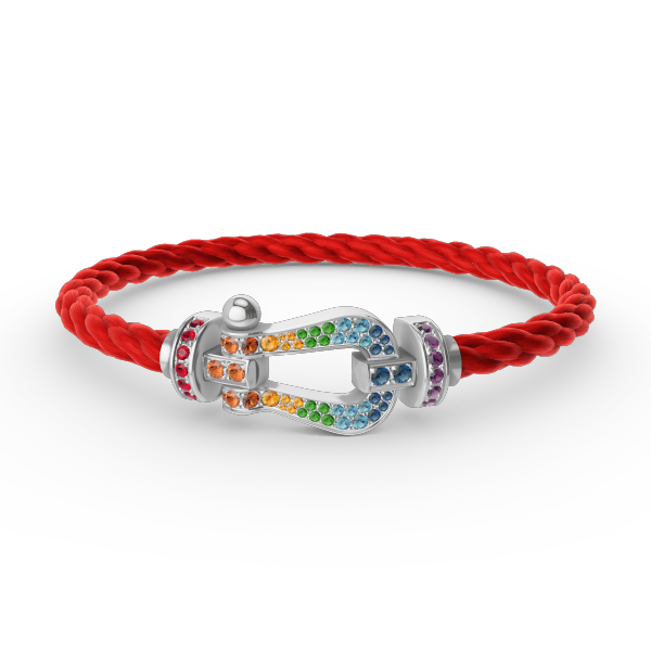 [ELAN LUXE]FORC LARGE HORSESHOE  COLORED DIAMOND BRACELET SILVER