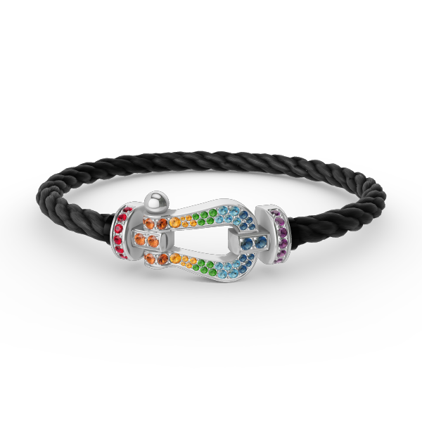 [ELAN LUXE]FORC LARGE HORSESHOE  COLORED DIAMOND BRACELET SILVER