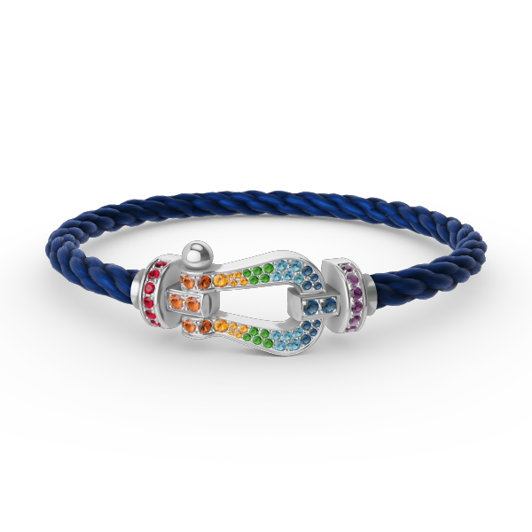 [ELAN LUXE]FORC LARGE HORSESHOE  COLORED DIAMOND BRACELET SILVER