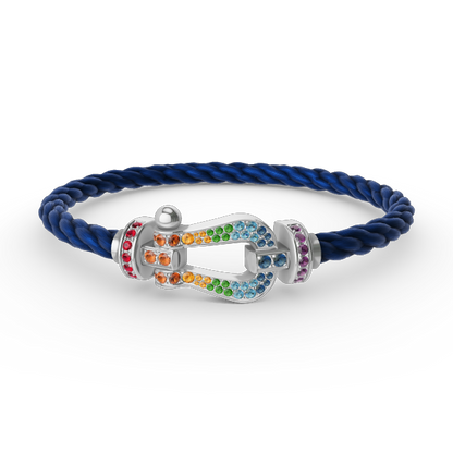 [ELAN LUXE]FORC LARGE HORSESHOE  COLORED DIAMOND BRACELET SILVER