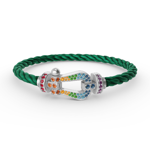 [ELAN LUXE]FORC LARGE HORSESHOE  COLORED DIAMOND BRACELET SILVER