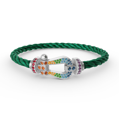 [ELAN LUXE]FORC LARGE HORSESHOE  COLORED DIAMOND BRACELET SILVER