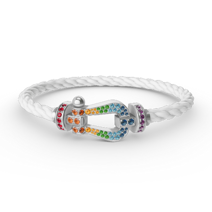 [ELAN LUXE]FORC LARGE HORSESHOE  COLORED DIAMOND BRACELET SILVER