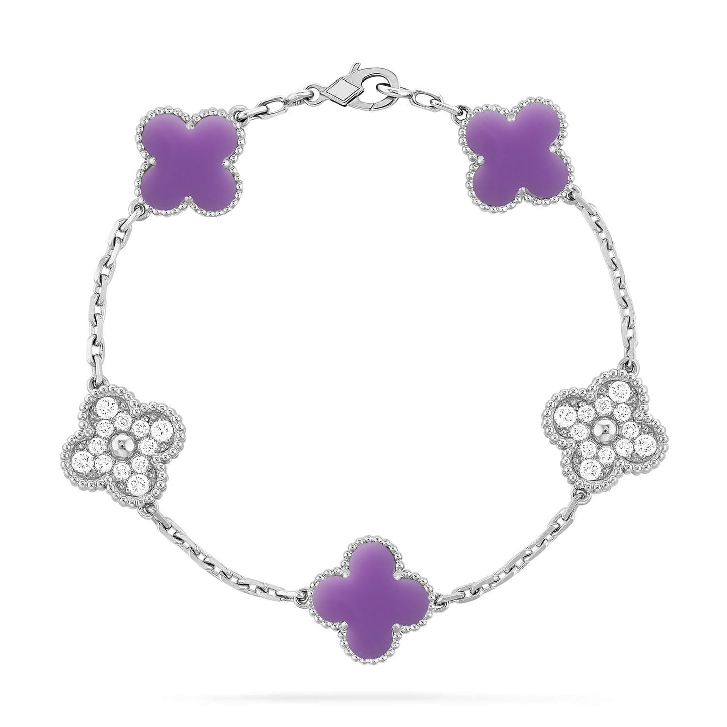 [ELAN LUXE]CLOVER 5 MOTIF LIGHT PURPLE BRACELET COLLECTION