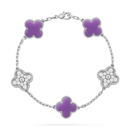 [ELAN LUXE]CLOVER 5 MOTIF LIGHT PURPLE BRACELET COLLECTION