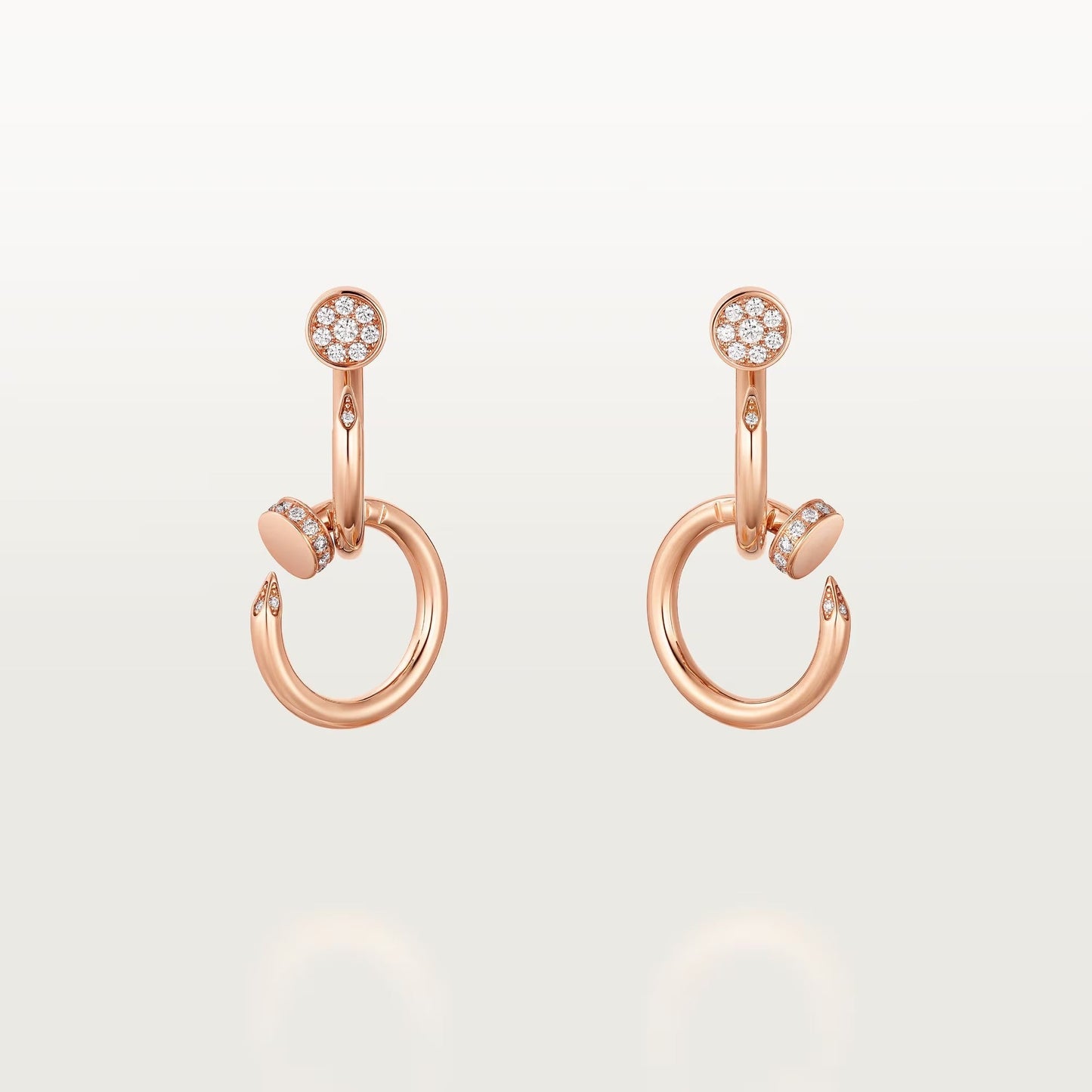 [ELAN LUXE]JUSTE HALF DIAMOND DOUBLE EARRINGS