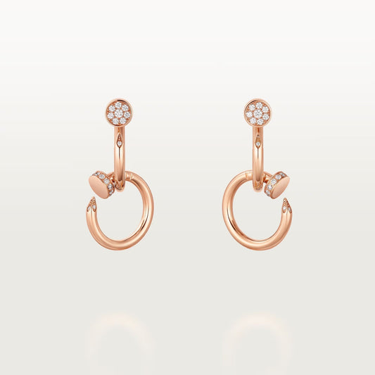 [ELAN LUXE]JUSTE HALF DIAMOND DOUBLE EARRINGS