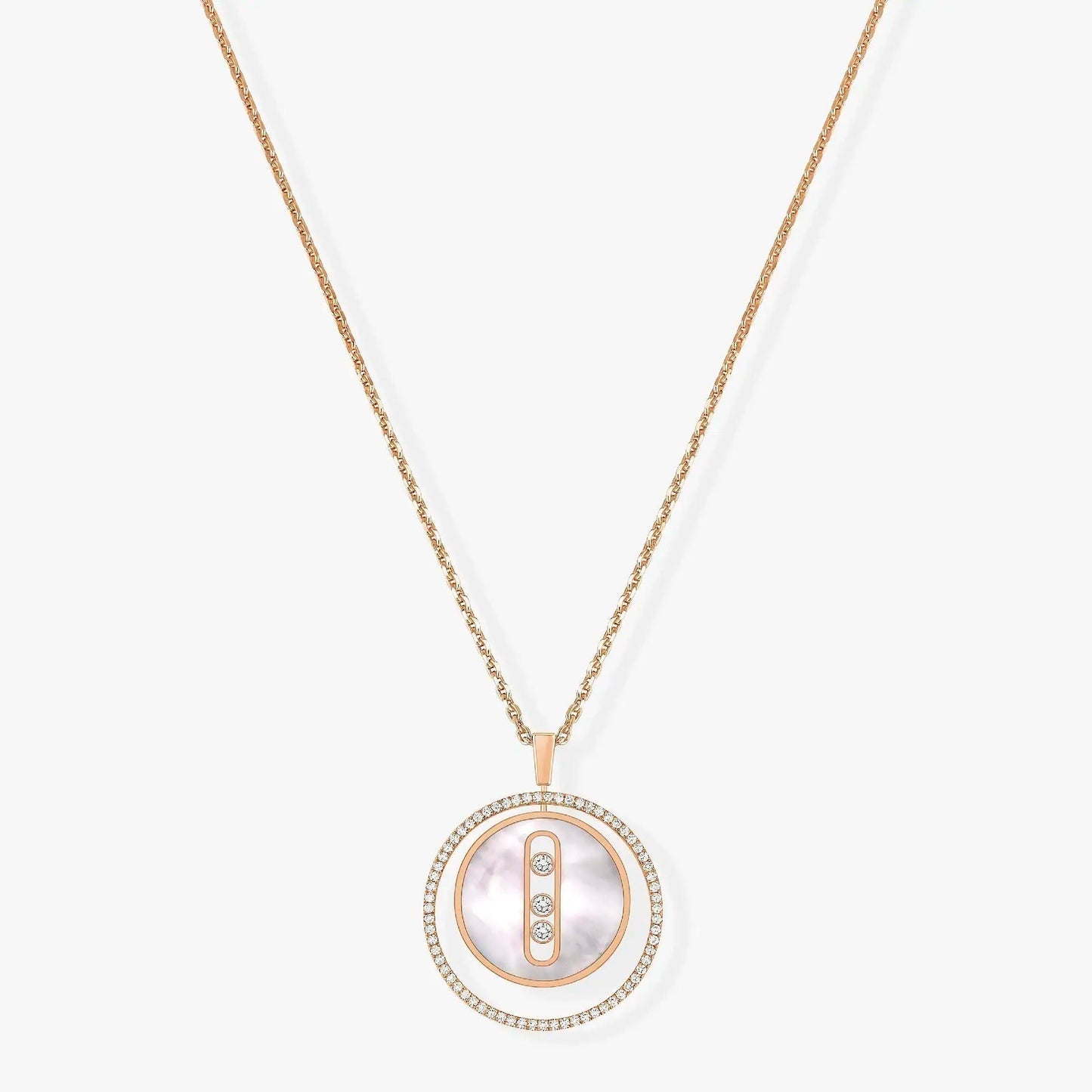 [ELAN LUXE]LUCKY MOVE MM NACRE BLANCHE DIAMOND NECKLACE
