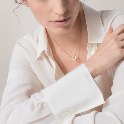 [ELAN LUXE]LOVE NECKLACE 16MM 2 DIAMONDS