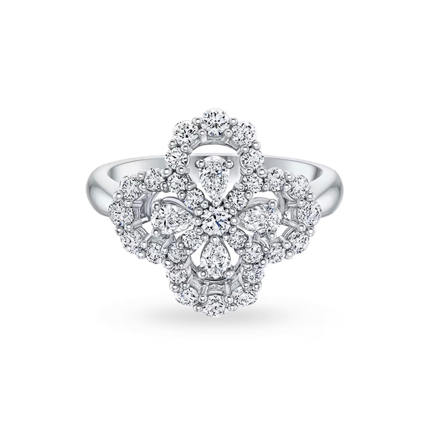 [ELAN LUXE]LOOP RING FULL MOTIF DIAMOND 16MM SILVE