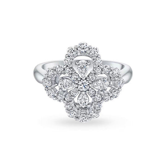 [ELAN LUXE]LOOP RING FULL MOTIF DIAMOND 16MM SILVE