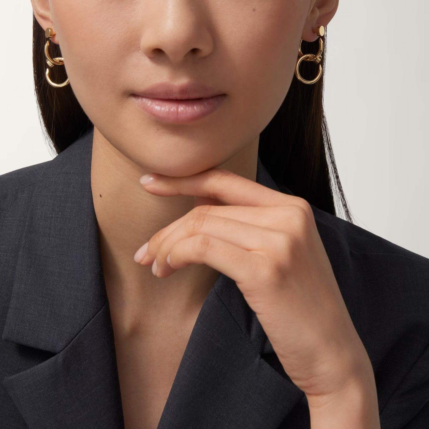 [ELAN LUXE]JUSTE NO DIAMOND DOUBLE EARRINGS