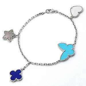 [ELAN LUXE]LUCKY SPRING SILVER BRACELET 4 MOTIF