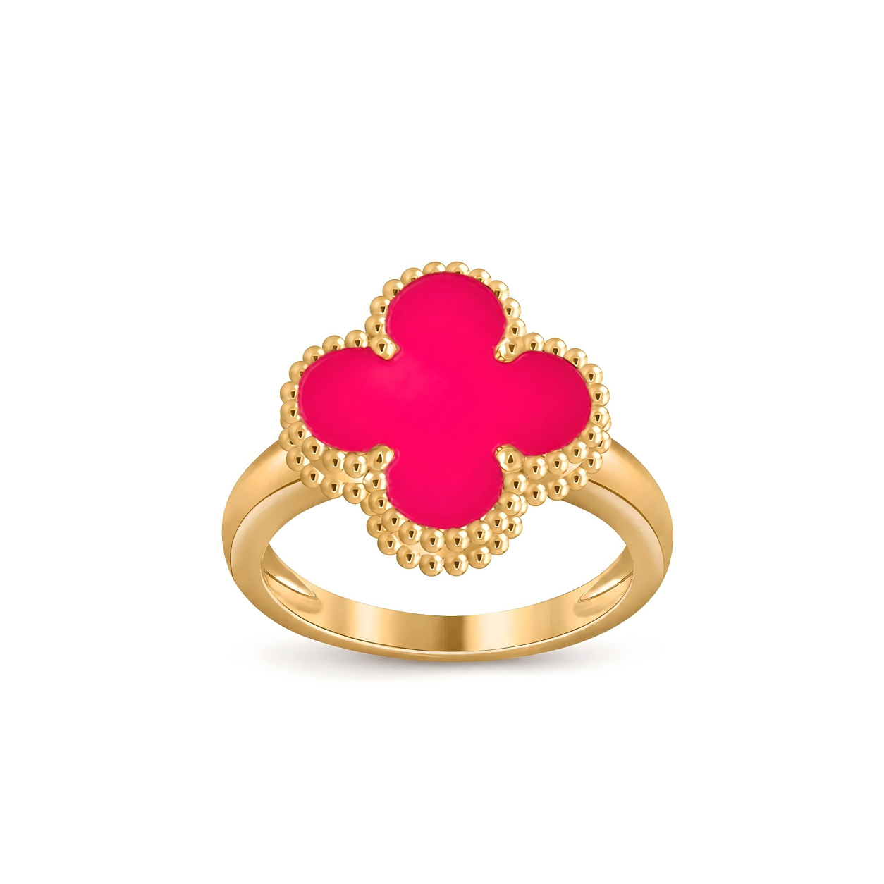 [ELAN LUXE]NEW CLOVER PINK ENAMEL RINGS