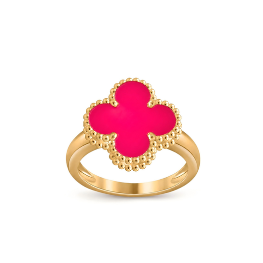 [ELAN LUXE]NEW CLOVER PINK ENAMEL RINGS